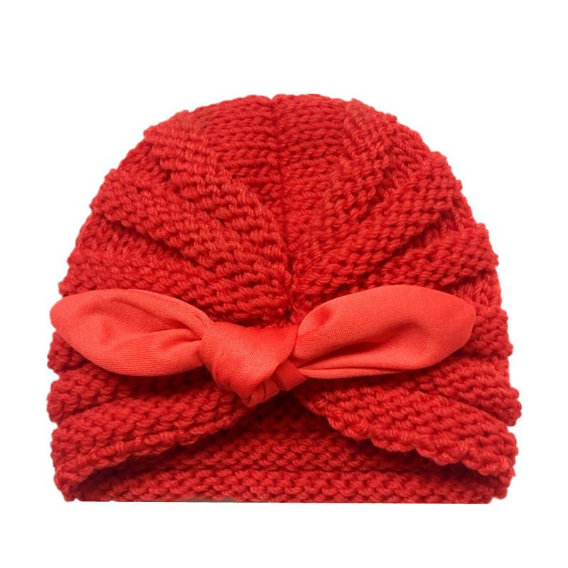 Handmade Knitted Winter Baby Hat for Girls Candy Color Enfant Baby Beanie Turban Hats Newborn Baby Cap