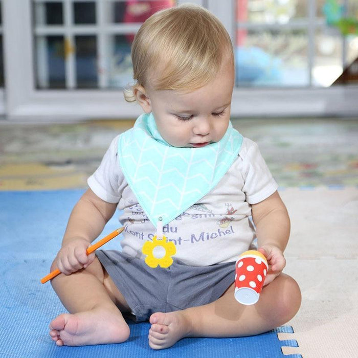 100% Organic Cotton Super Absorbent And Soft Unisex Baby Bandana Drool Bibs And Teething Toys For Newborn