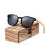 The Vintage Round Sunglasses Bamboo Temples Polarized Wood Sun glasses Men Women Shades For Women and Men With UV400 Protection