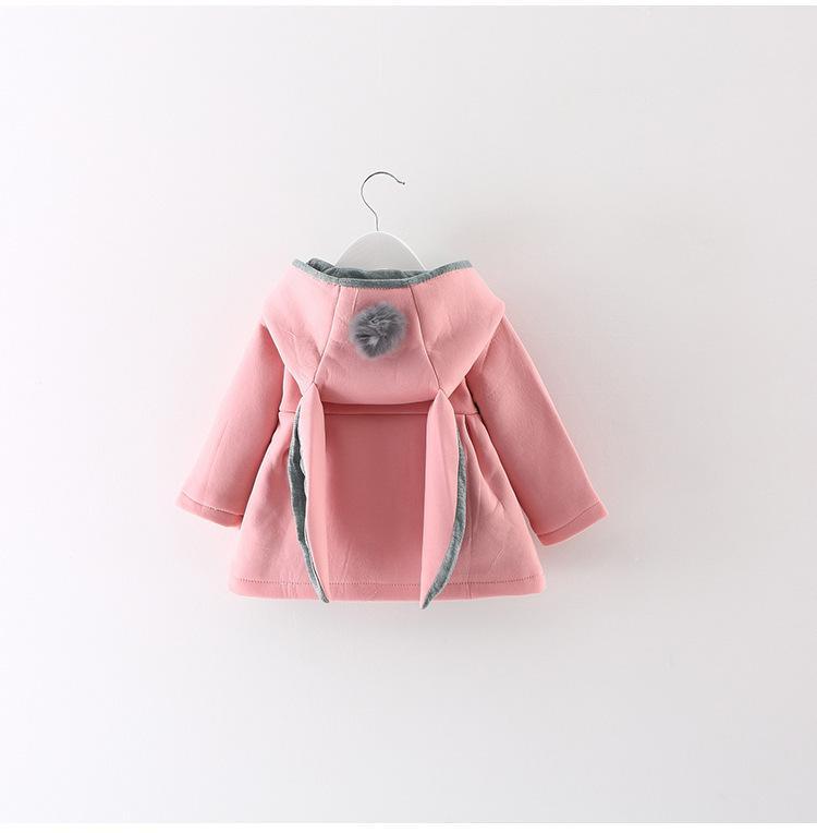 Newborn Girls Coat Autumn Spring Jacket Rabbit long Ear Hoodies Cotton Outerwear Children Clothes