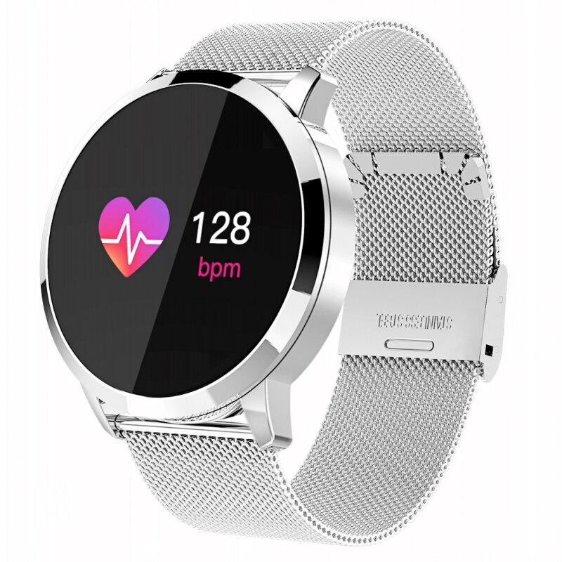 New Q8 LED Bluetooth Smart Watch With Stainless Steel Waterproof Breacelet Wearable Device Smartwatch Style for Men and Women With Fitness Tracker