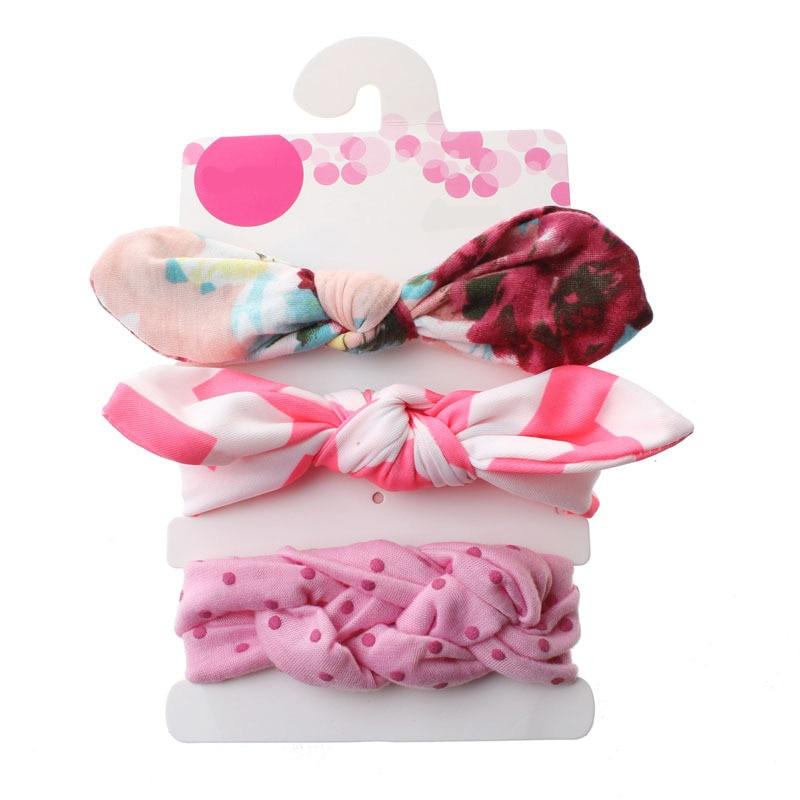 Modern 3PCS Set Floral Bows Baby Headband Dot Bowknot Cotton Hair Band Girls Hair Accessories For Girls