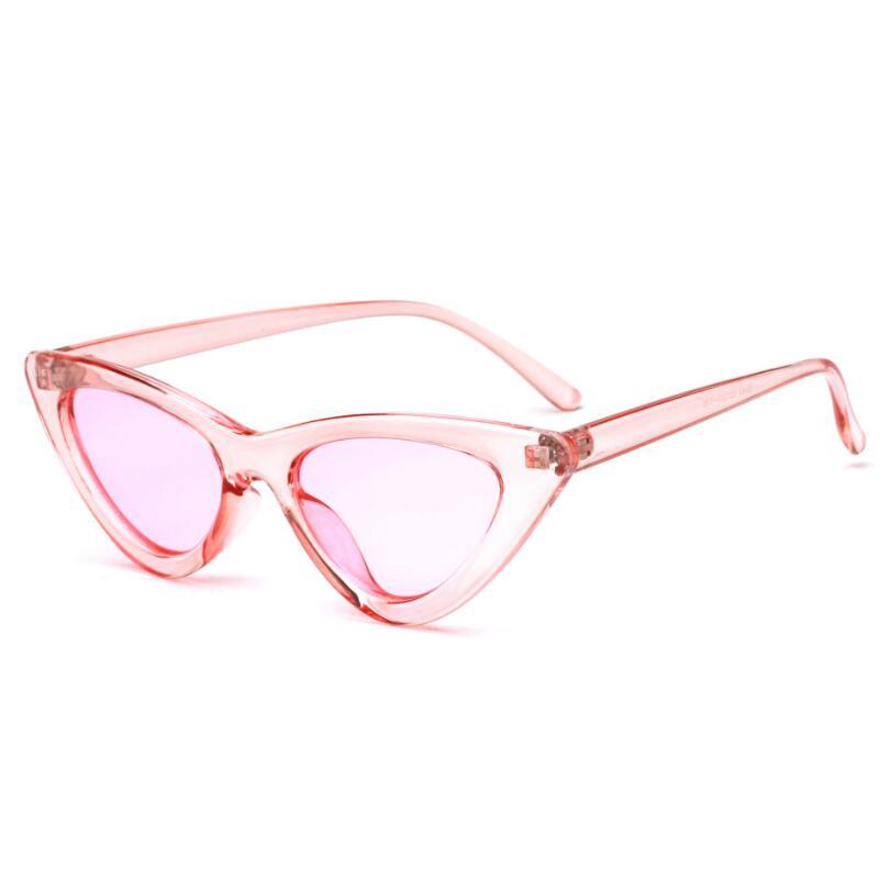 Elegant Cute Retro Cat Eye Sunglasses For  Women With Small Black White Triangle Vintage Ladies Sunglasses and UV400 Protection