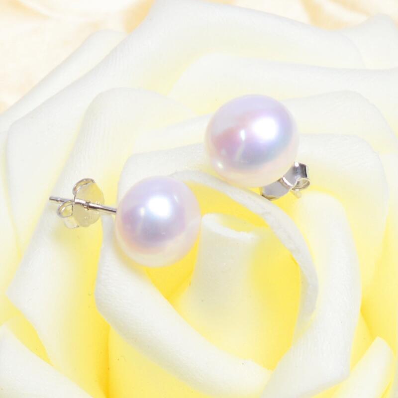 Elegant Natural Freshwater Pearl Stud Earrings Luxury For Women Real 925 Sterling Silver Epic Jewelry Gift