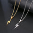 New Elegant Stainless Steel Necklace Luxury Hot Lightning Necklaces Amazing For Women Protection Pendants Cool For Girlfriend Gifts Rose Gold Jewelry