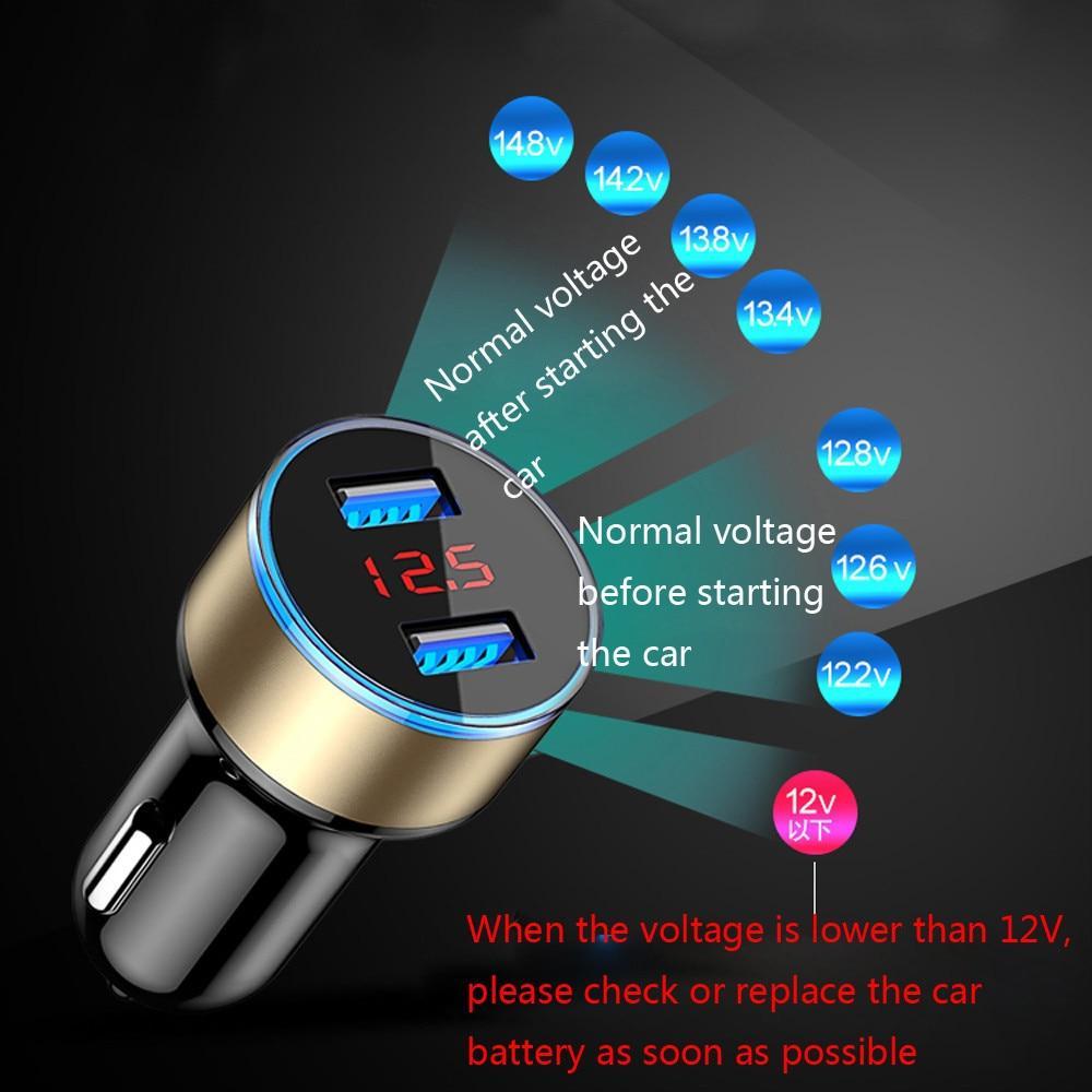 3.1A Dual USB Car Charger With LED Display Universal Mobile Phone Car-Charger Useful Gadgets For Drivers