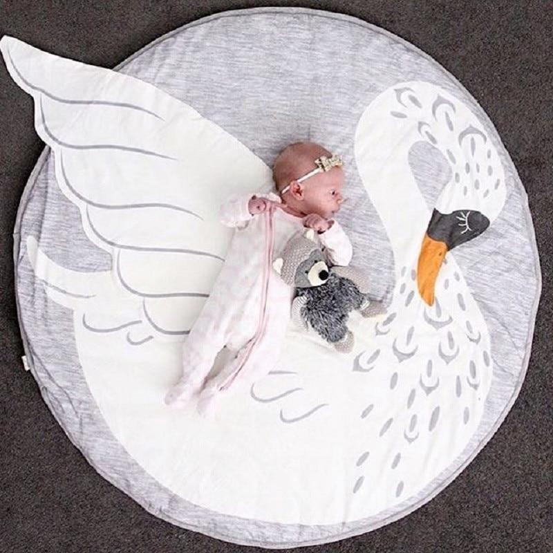 Modern Luxury Animal Carpet For Baby Play Mats Wewborn Infant Soft Sleeping Mat Cotton Rabbit Lion Raccoon Swan Pegasus Koala Cat Bear Carpet For Kids