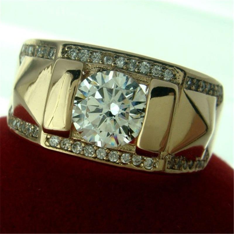 Luxury Rings For Women Modern Rich Fashion Set Ring Elegant Cubic Zirconia Yellow Gold Color Great Wedding Engagement Accessories