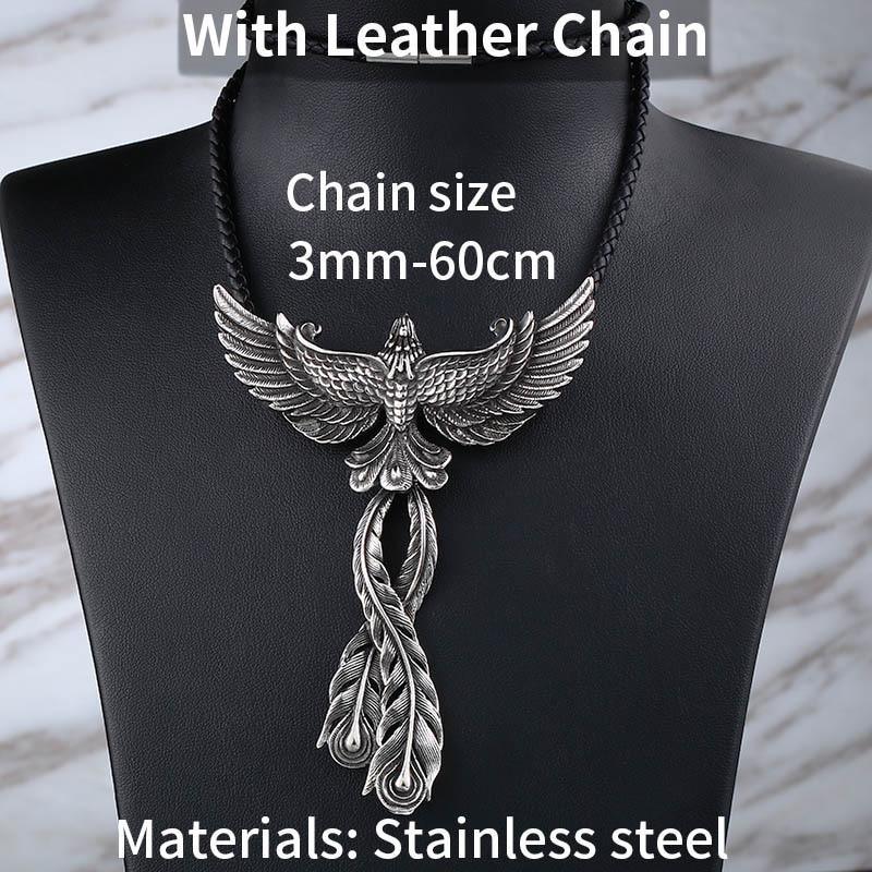 Steel Soldier 3D Design Phoenix Men Necklace With Pendant Stainless Steel Charm Choker Bird Jewelry Design