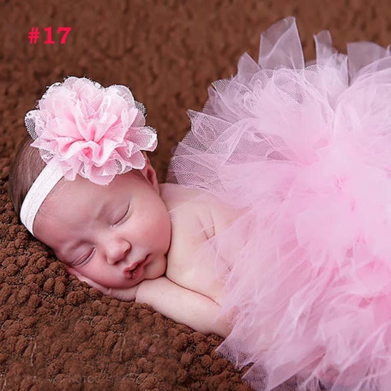 Luxury Modern Elegant Baby Girl Tulle Tutu Skirt and Flower Headband Set Newborn Dress With Big Bow And With Headband