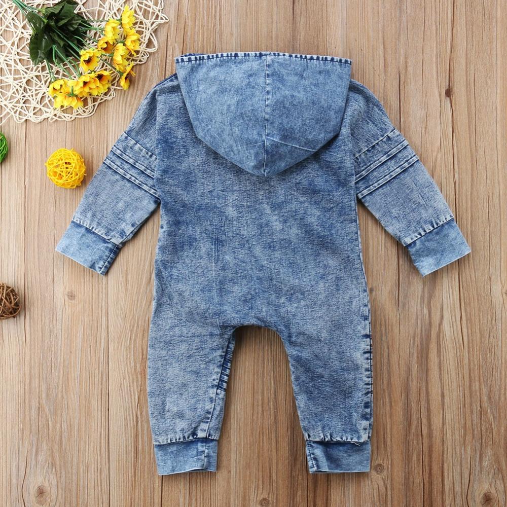 Newborn Infant Baby Boys Long Sleeve Zipper Hooded Rompers Cotton Jumpsuit For Kids In Modern Design