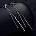 New Korean Geometric Triangle Modern Long Tassel Bar Drop Luxury Earrings For Women Elegant Minimalism Personality Ear Line Dangle