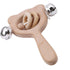 Modern Wooden Rattle Beech Bear Hand Teething Wooden Ring Baby Rattles Play Educational Toys For Kids