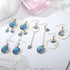 New Modern Fashion Blue Space Universe Elegant Moon Star Luxury Earrings For Women Perfect Gold Color Universe Planet Circle Asymmetry Trendy Long Earrings