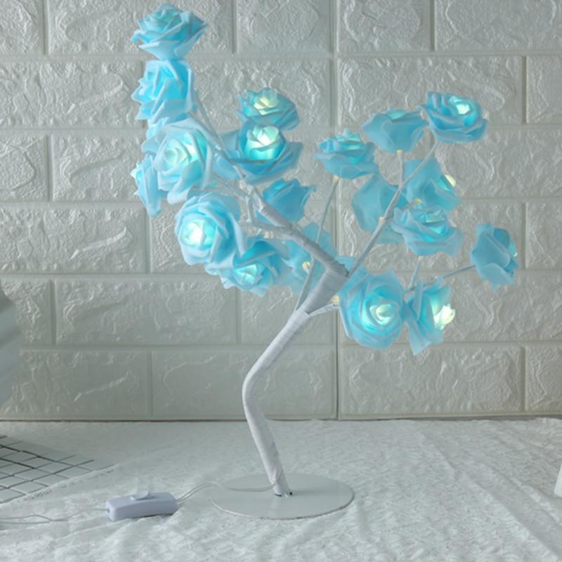 STEVVEX Rose Shaped Table Lamp Flower Rose Tree Decorative Light for Living Room Bedroom Kids Room/Decor Light