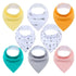 8PCS/SET Comfortable Colorful 100% Organic Cotton Adjustable Snaps Bandana Saliva Bibs For Baby Boys & Girls Kids