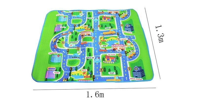 Town City Traffic Baby Crawling Mat Foam Climbing Pad Green Road Children's Play Mat Carpet For Kids and Boys Rooms