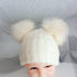 Modern Trend Children's Winter Toddler Baby Kids hat Cap With Two Double Pompom Ears Funny Hat