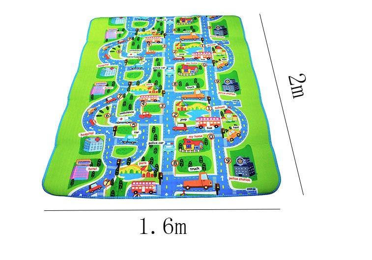 Town City Traffic Baby Crawling Mat Foam Climbing Pad Green Road Children's Play Mat Carpet For Kids and Boys Rooms