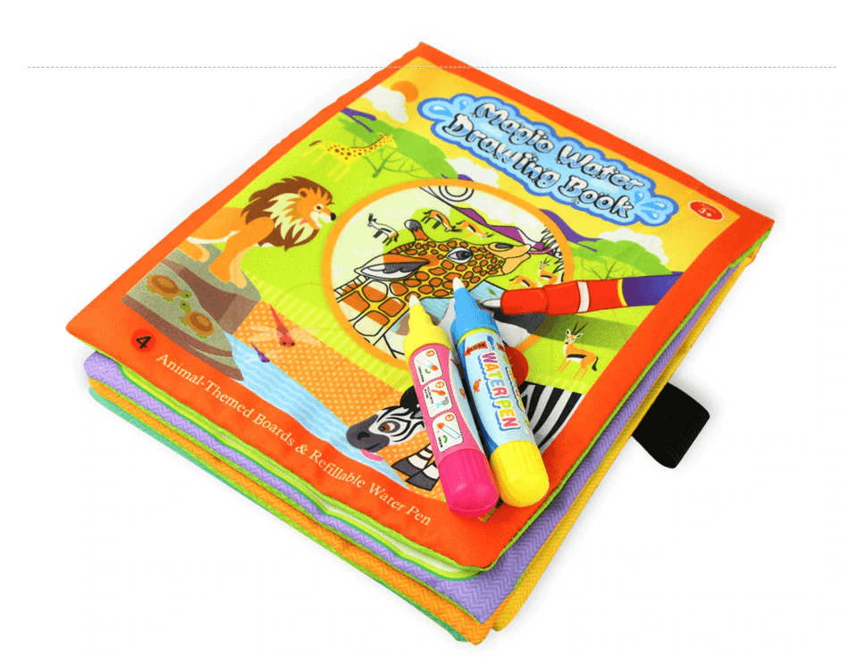 Modern Coloring Magic Water Drawing Book With Pen For Kids and Baby Educational Toy Animals Painting Writing Doodle Cloth Book Kids Drawing Board