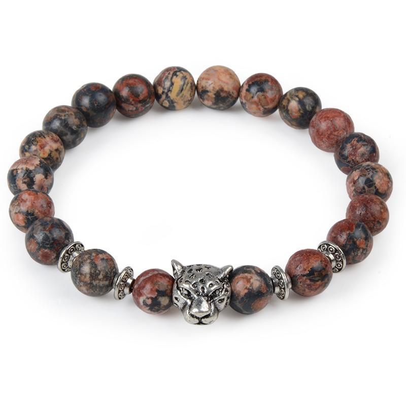 Modern Leopard Tiger Eye Lion Head Elegant Bracelet Owl Buddha Bead Luxury Bracelets Bangles Skull Charm Natural Stone Bracelet Yoga Jewelry For Men And Women