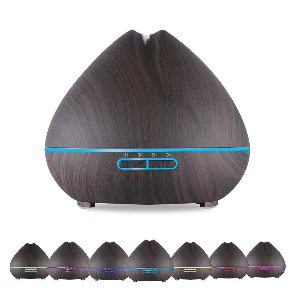 NEW TREND 500ml Remote Control Air Aroma Ultrasonic Humidifier With Color LED Lights Electric Aromatherapy Essential Oil Diffuser with 7 Color LED Lights Waterless Auto-Off,for Office Home Bedroom and Living Rome Great Night Lamp