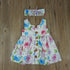 Toddler Kids Baby Girl Floral Tank Button Sleeveless Sundress With Match Headband For Infant Girl Clothes