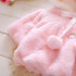 Winter Baby Girls Fur Warm with Cute Rabbit Ears Cloak Coat In Elegant Modern Style For Baby Girls