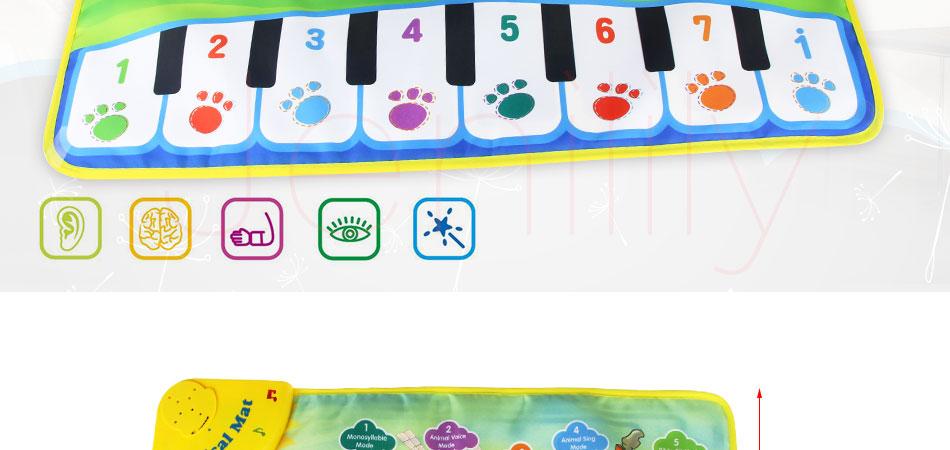 Baby Piano Mats Music Carpets Animal Barking Pad to Play Baby Toys Learning Musical Instrument Toys for Children Kids