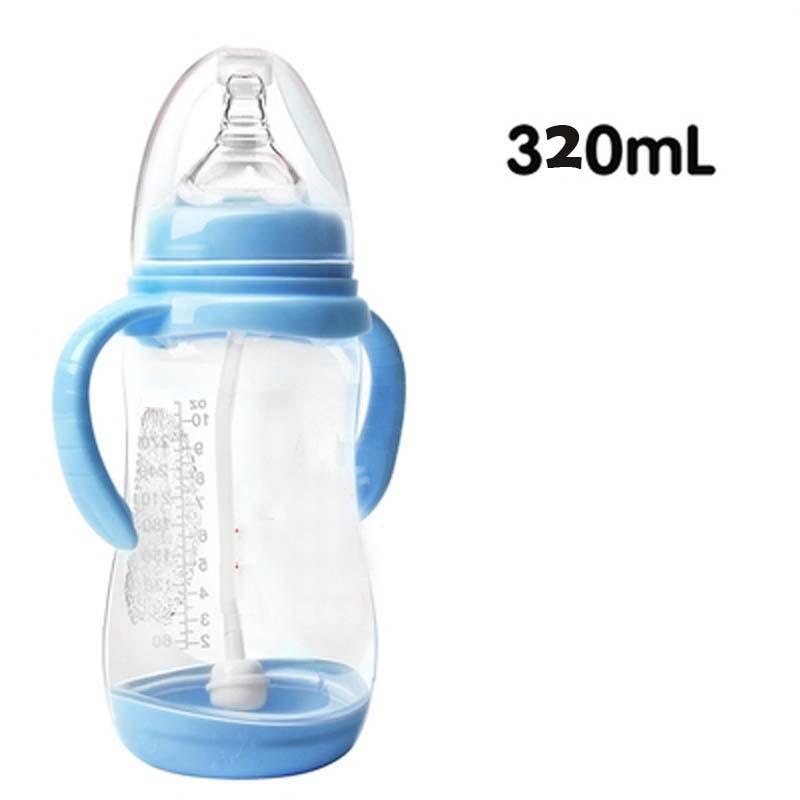 Baby Safe Plastic BPA Free Anti-colic Baby Milk Water Juice Bottle with Straw for Infant Feeding For Kids