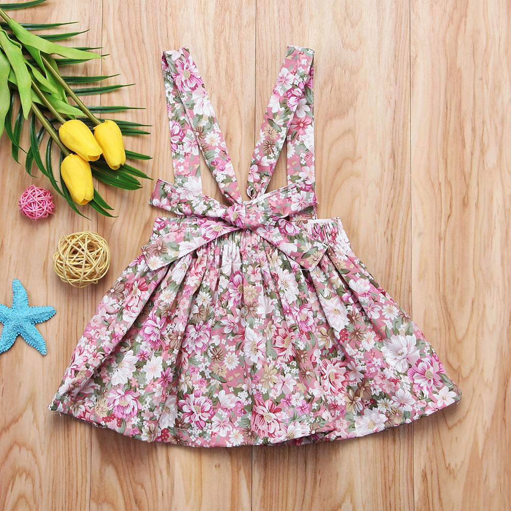 Luxury Modern Summer Fashion Toddler Kids Baby Girls Floral Printing Sleeveless Clothes Party  Strap Tutu Dress For Girls