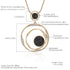 Luxury Black Crystal Pendant Necklace Gold Sweater Chain Big Circle Round Pendant Long Necklace Women Jewelry Accessories Gifts