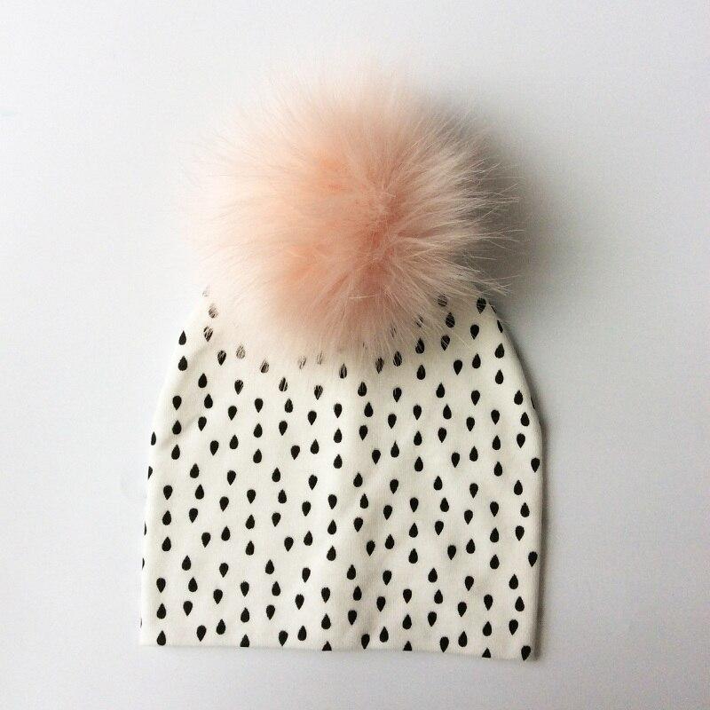 Luxury Modern Baby Hat Cotton Printing Hat With Pompon For Girls Autumn Winter Boys Caps Children Bonnet For Kids