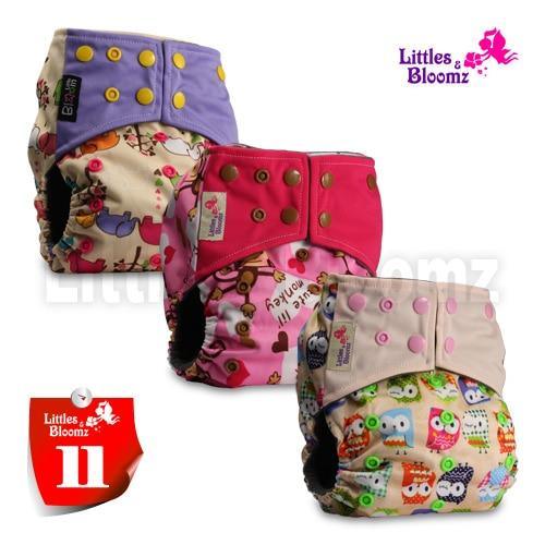 Modern Luxury Printed Washable Real Cloth Pocket Nappy,3 nappies/diapers Set For Girls and Boys Baby In Elegant Style