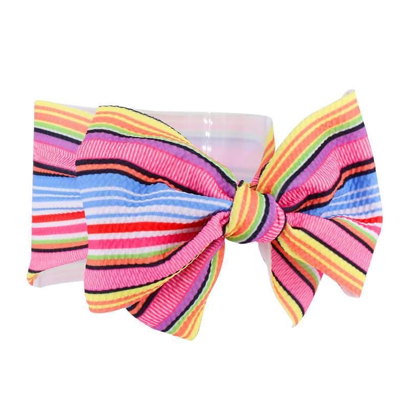 Handmade Bow Flowers Baby Headbands Printed Bowknot Elastic Baby Turban Newborn Hair Accessories For Baby Girls