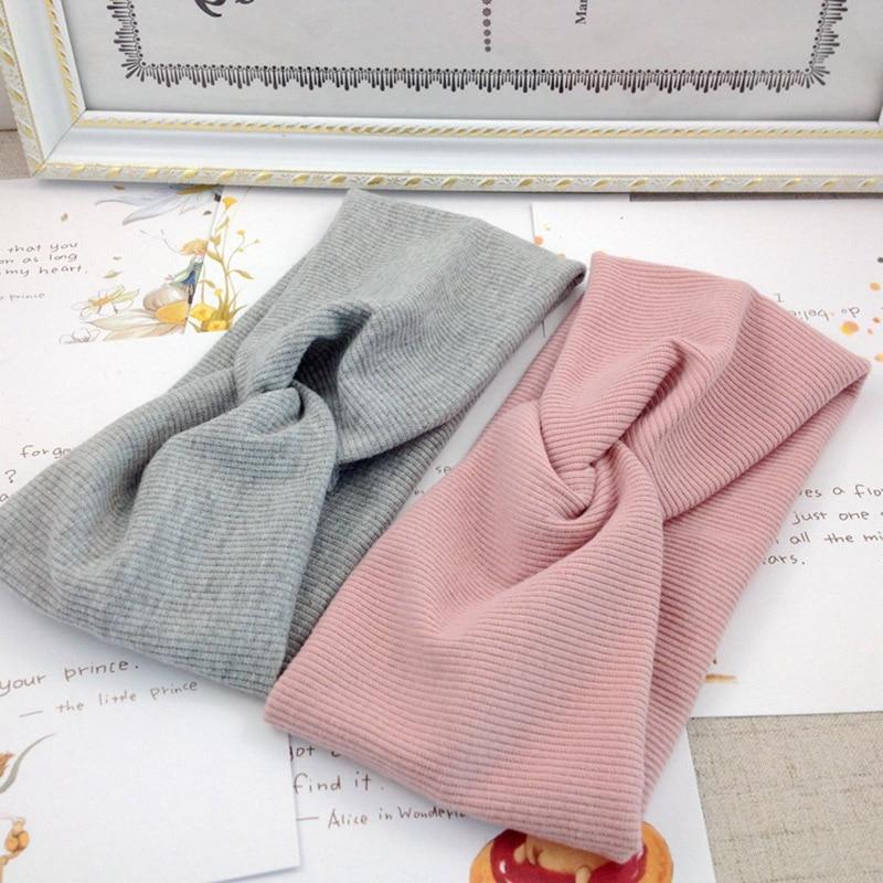 Modern Baby Girl Headband Autumn Winter Twist Knot Hair Band Knit Cotton Elastic Headbands Turban