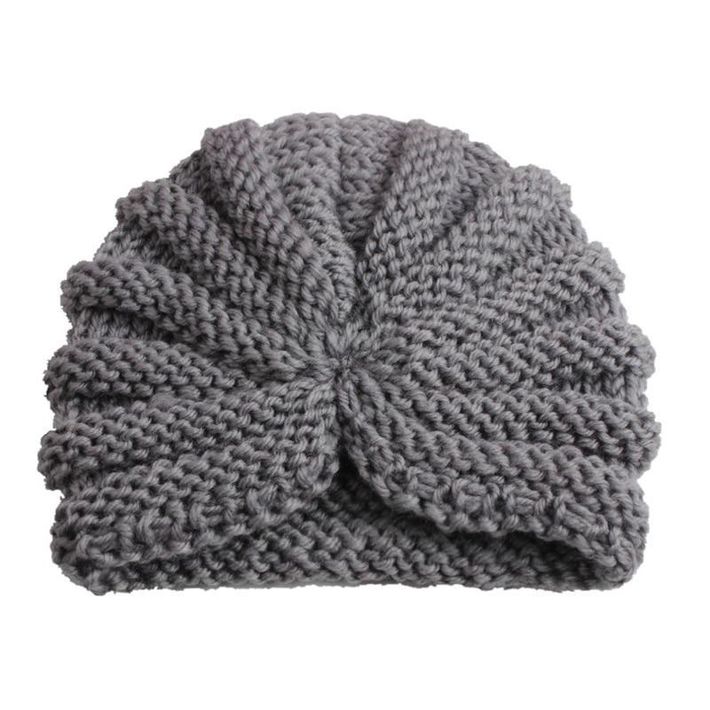 Handmade Knitted Winter Baby Hat for Girls Candy Color Enfant Baby Beanie Turban Hats Newborn Baby Cap