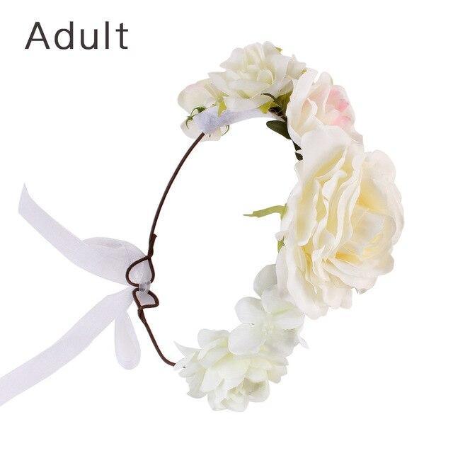 Luxury Handamde Mommy and Baby  Flower Headband Large Flower Crown Mother Kids Flowers  Headwear For Celebration