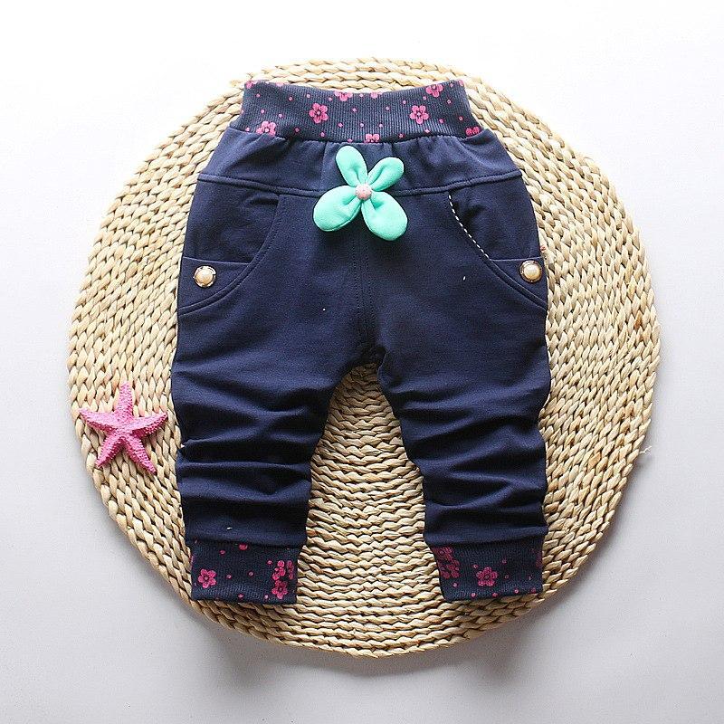 New Spring 100% cotton High-quality Cute Butterfly Embroidery Pattern Baby Girls Pants For 0-3 year Baby Girl