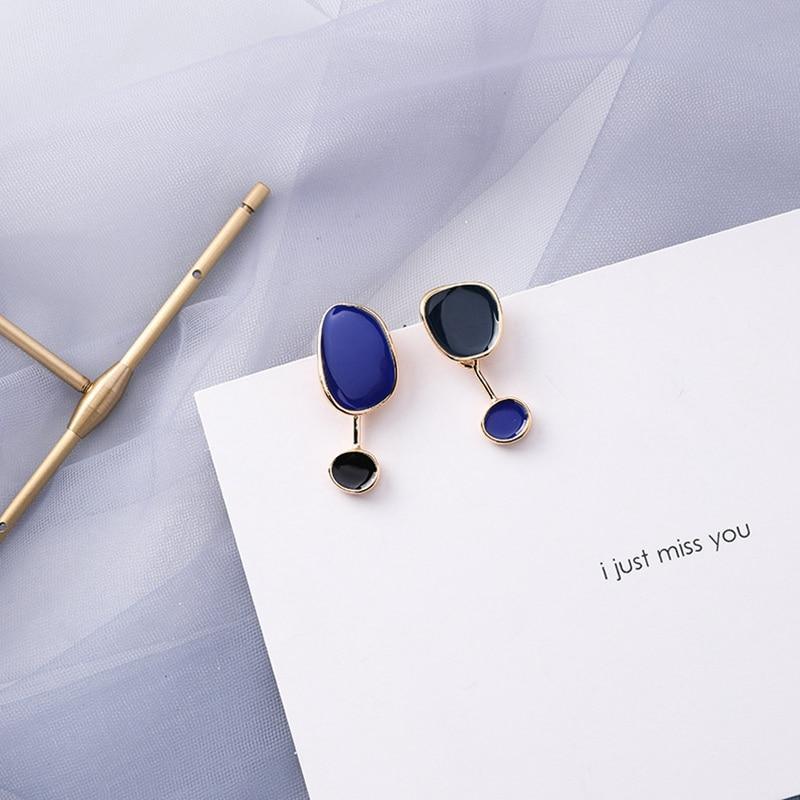 Style Blue Color Modern Fashion Elegant Geometric Dangle Earrings For Women New Luxury Cute Pendants women Jewelry