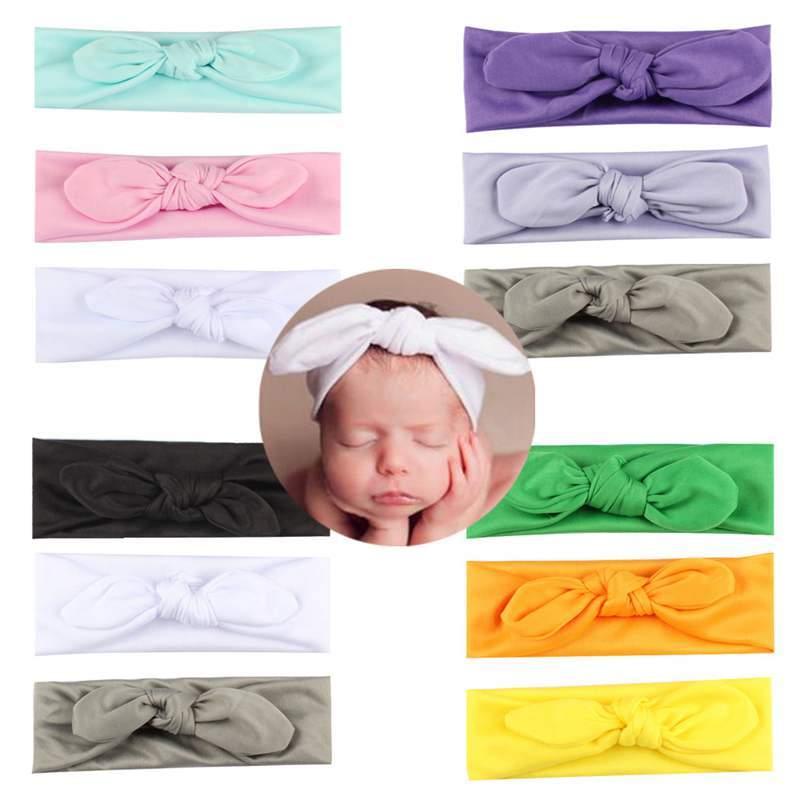 Modern 3Pcs Set Elastic Baby Headband Cute Bow Knot Kids Hair Bands For Newborn Baby Girl