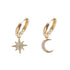 Modern Moon and Star Shiny Diamonds 2020 New Arrival Fashion Classic Geometric Women Dangle Earrings