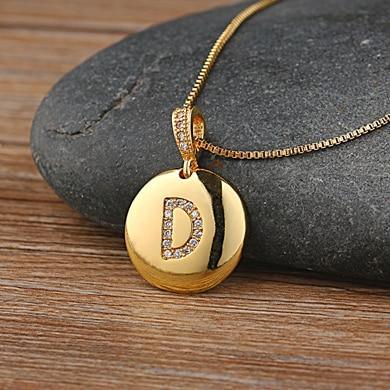 Women Girls Initial Gold Letter A - Z  Necklace Luxury Jewelry Perfect Gift Cool Style For Girls