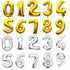 Big 32 Inch Number Foil Balloons Gold Silver Blue Digital Globos For Wedding Birthday Party Decoration In NEW Luxury Style