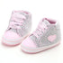 Infant Newborn Baby Girls Dots Heart Autumn Lace-Up First Walkers Sneakers Cotton Soft Sole Shoes For Girl