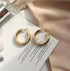 New Minimalist Gold Metal Large Circle Geometric Round Big Hoop Earrings for Women and Girl In Wedding Party Jewelry Style