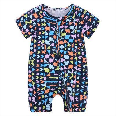 Modern Printed Newborn Baby Short Sleeved Cotton Jumpsuit Infant Cartoon Animal Costumes Clothing For Girls and Boys Kids