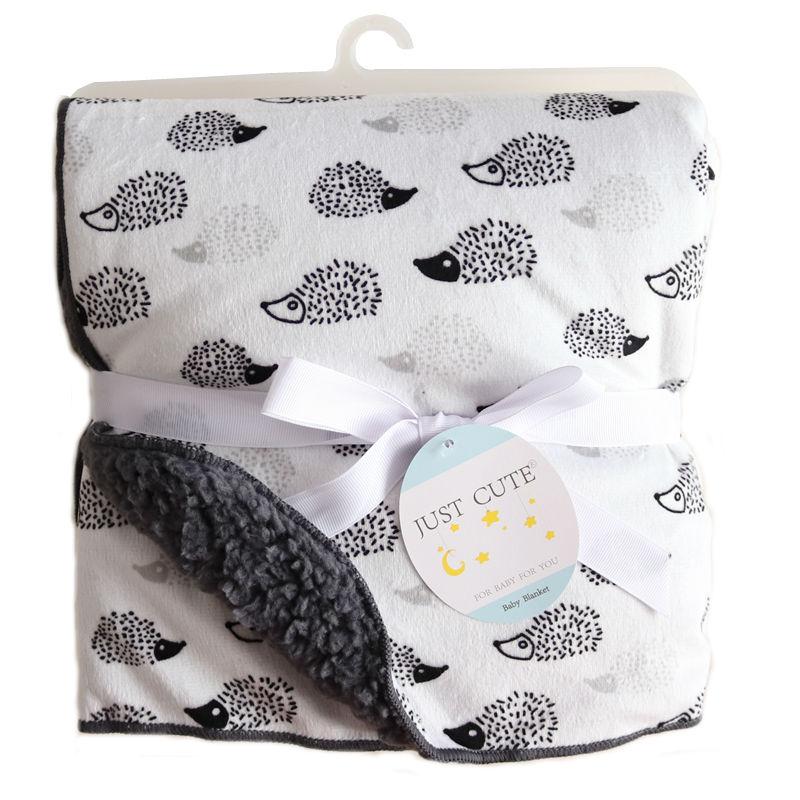 Baby Blankets New Layer Coral Fleece Infant Swaddle  Wrap Owl Printed Newborn Baby Bedding Blanket