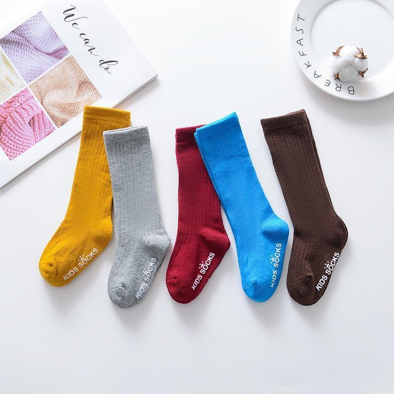 New Kids Stretchable Socks Toddlers Girls Big Bow Knee High Long Soft Cotton Lace Baby Comfortable Colorful  Socks