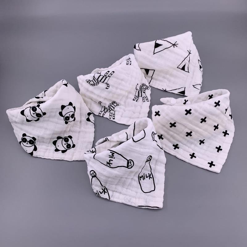 Modern 5PCS/Pack Cotton Baby Bibs 4 Lyers Girls Boys Triangle Feeding Burp Cloth  Collar Scarf For Feeding